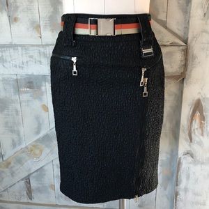 Sportalm Kitzbuhel Austria textured zippered pencil skirt